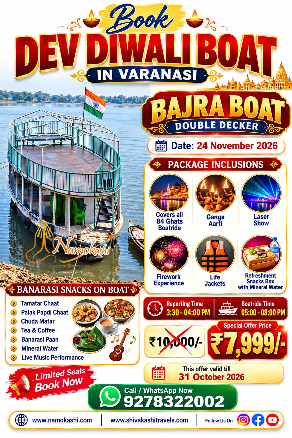  Dev Diwali 2026 in Varanasi – Experience the Festival of Lights with Namokashi! 